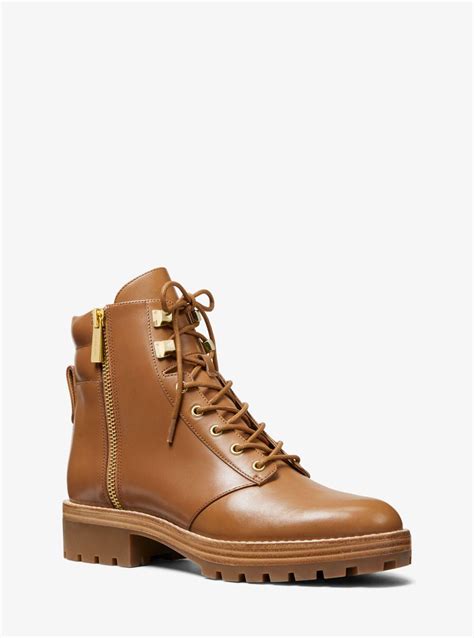 michael michael kors rosario leather ankle boot|Rosario Leather Combat Boot .